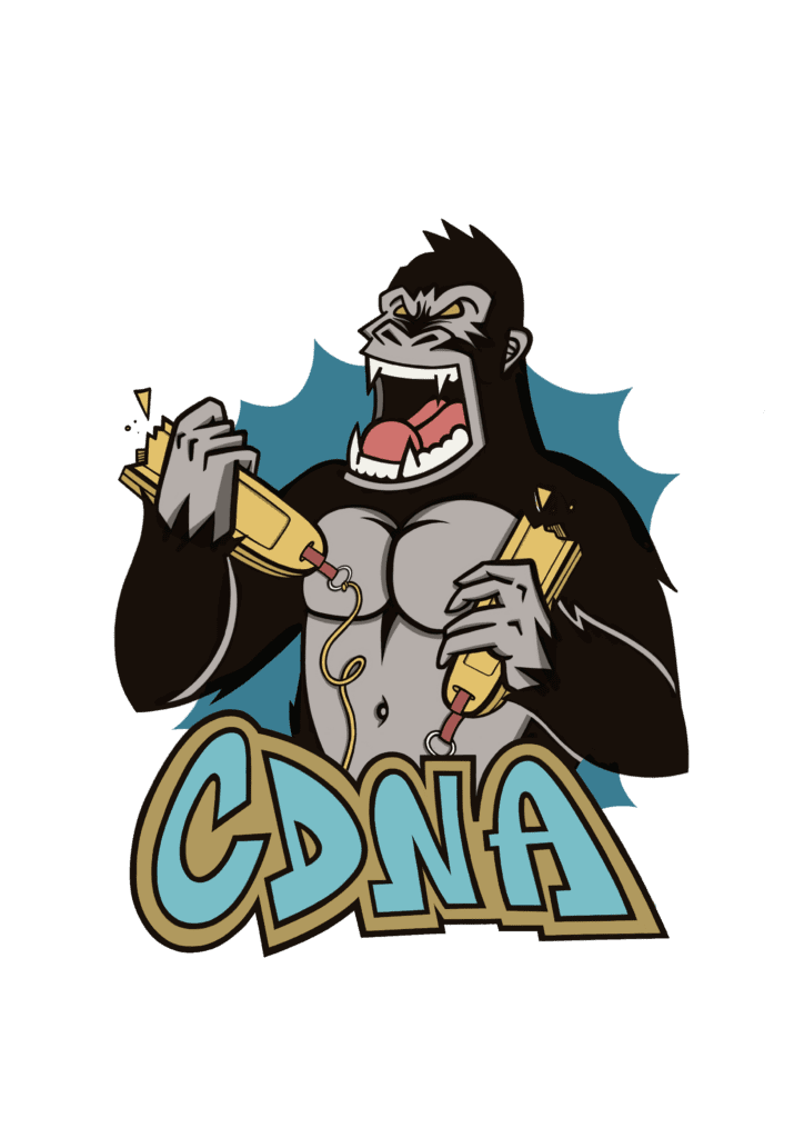 Logo club deportivo natación aldaia gorila y letras sin fondo
